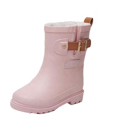 China Latest New Cheap Kids Rubber Rain Boots Comfortable Waterproof With Side Pull for sale