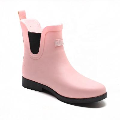 China Wholesale Fashion Waterproof Custom Printing Wellington Boot Women' S Rubber Boots Matte Women Rubber Ankle Rain Boots for sale