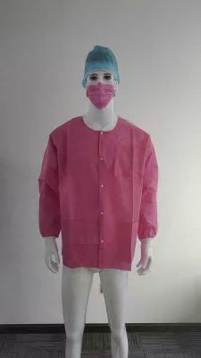 China S&J Disposable Nowoven ladys lab jackets hospital disposable lab jacket for sale