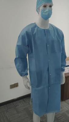 China Wholesale SMS disposable medical lab coat Non woven dental hospital doctor lab coats with elastic cuff for sale