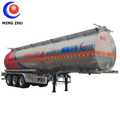 China Tri Truck Trailer Axles 54m3 60000 Liters Petrol Oil Tank Fuel Tanker Aluminum Semi Trailer for sale