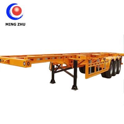 China Tri Axle 40ft Tri Axle Skeleton Truck Trailer Gooseneck Container Skeletons Chassis High Strength Semi Trailer for sale