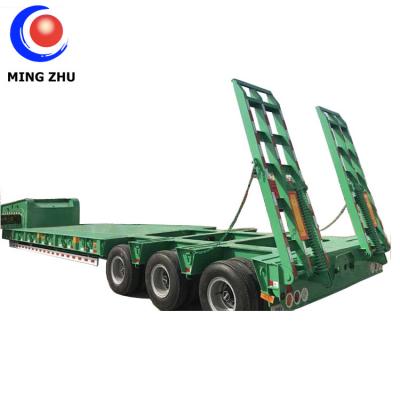 China Good price gooseneck 3 axles truck trailer 120 ton lowbed truck trailer for tractors for sale