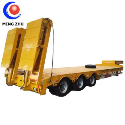 China Heavy duty truck trailer loader 60 tons excavator car carrier lowbed trailer lowbed semi trailer for sale