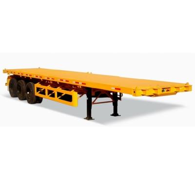 China 60ft flatbed truck trailer 20ft 40ft 48ft 50ft trailer with airbag suspension for sale