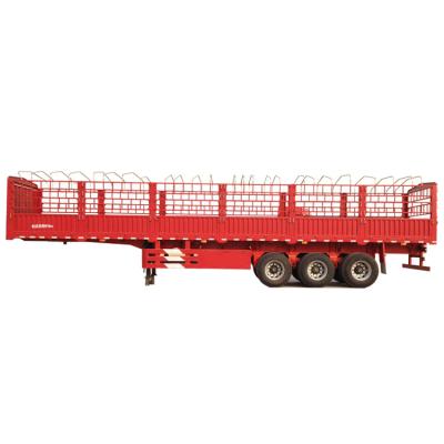 China Bulk High Quality 60Ton Cheap Transport Body Side Wall Flatbed Barrier Semi Trailer Truck Trailer Factory Supply for sale