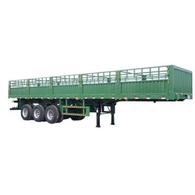 China Low Price 3 Axle 4axles 50 Ton 100ton Side Wall Fence Box Stake Cargo Barrier Semi Trailer Truck Trailer for sale