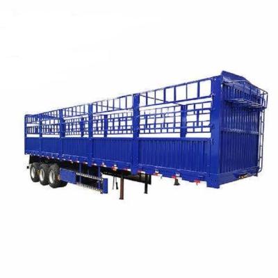 China Semi Truck Trailer 3 Side Wall 4axles 60 80t Barrier Bulk Cargo Trailer for sale