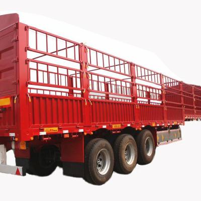 China Tire 3 Axle Lattice Truck Trailer Double Structure High-sided Lightweight Truck Design Semi-Trailer for sale