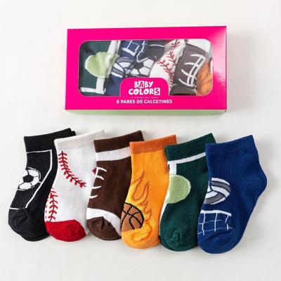 China Breathable Wholesale Gift Box Sock Cute Cotton Balls Infant Combed Children Kid Boy Sock for sale