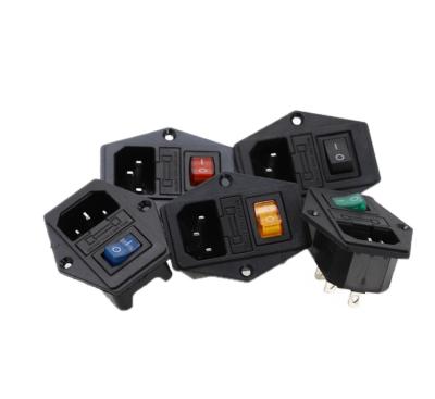 China ----AC-01A Power Rocker Switch IEC 3 Pin 320 Inlet C14 Power Sockets Switch Connector Plug 10A 250V for sale