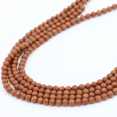 China Wholesale 6mm Stone Cut Loose Stone Beads Gemstone Sand Gold Beads For Jewelry Making for sale