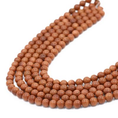 China Factory Price Stone Loose Stone Beads Sand 8mm Size Gold Beads For Diy Jewelry Making for sale