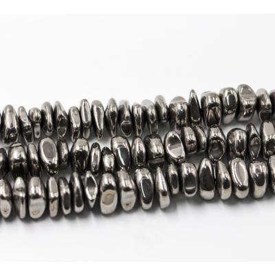 China DIY 2021natural Hematite Chips Material Silver Hematite Beads Strand About 9-12mm for sale