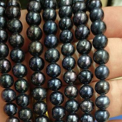 China Wholesale Stone Fashion Jewelry Loose Gemstones Natural Black Color Pearl AA+ Jewelry Beads for sale