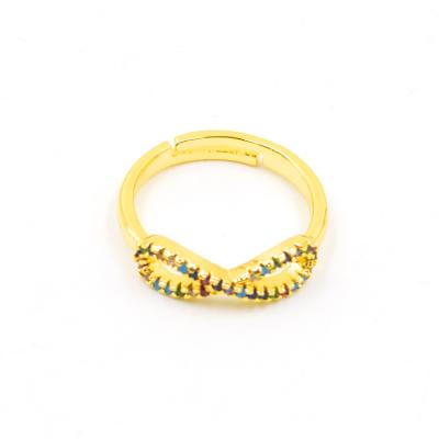 China TRENDY Simple Gold Ring Designs 2021 Wholesale New Arrive Gold Plating Woman CZ Rings for sale