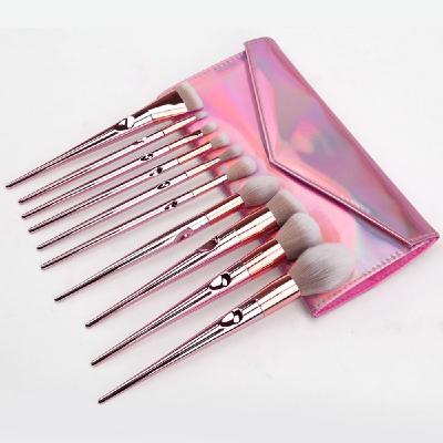 China Smudge Brush Make Up 10pcs/set Private Label Cosmetic Powder Eyeshadow Beauty Blending Base Blush Set for sale