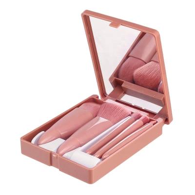 China Wholesale Travel Makeup Brush Set Skin-Friendly Eyeshadow Sweep Soft Loose Powder Brush With Mirror Storage Box for sale