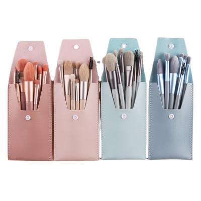 China Angular Blush Makeup Brush 8PCS Set Cute Small Portable Makeup Brush Travel Brush for sale