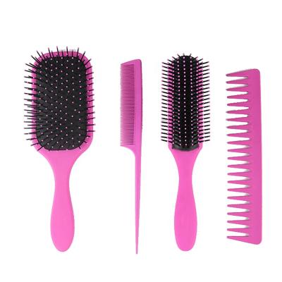 China High Quality custom logo comfortable 4 in 1 salon tool anti static daily use for comb hair straightener comb set Te koop