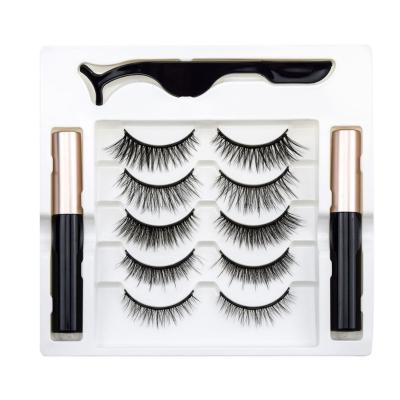 China Wholesale Convenient and Comfortable 3D 5 Pairs Mixed Magnet False Eyelashes Set, Cruelty Free Private Label Eyelashes Set Te koop