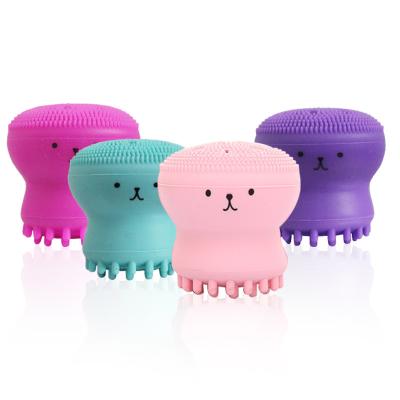 China High Quality Eco-friendly Silicone Facial Shape Octopus Shape Brush Face Massager Deep Cleansing Brush for sale