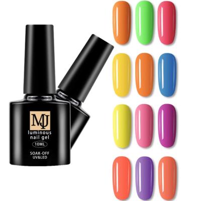 中国 Wholesale Nail Art Luminous Glue Nail Polishes Hot Sale Candy 12 Color Nail Art DIY Gel Nail Polish Set 販売のため