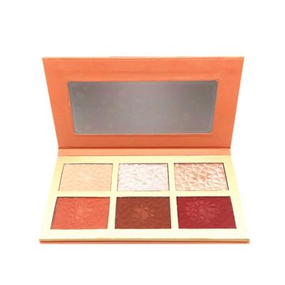 China Great Quality Private Label Sunscreen Blush 6 Color Contour Powder Highlighter Bar Makeup Control Palette for sale