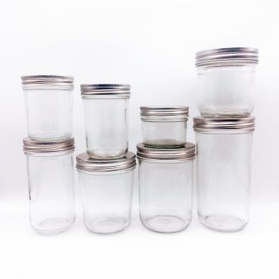 China Food 4oz 200ml 8oz 300ml 330ml 350ml 400ml 16oz 620ml Wide Mouth Glass Mason Jar With Lid Bulk for sale