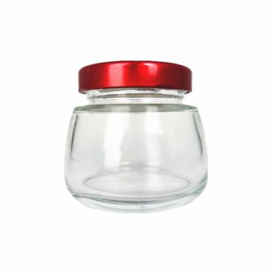 China Eco-friendly 121 Degrees Resist Bird's Nest Jar Fishing Gum Storage Glass Jar With Red Safety Button Lid 150ml for sale