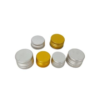 China 20mm 22mm 26mm Screw Cap Child Safe Gold Silver Black 28mm Aluminum Lids For Glass Bottle for sale