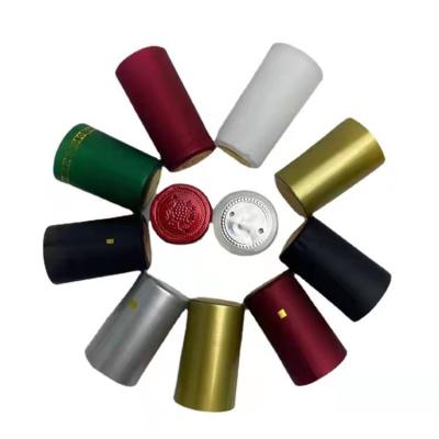 China Passionate Green Black Gold PVC PP Color Seal Caps Plastic Sheet Red Transparent Shrink Child Safe PC With Tear Line For Wine Beverage for sale