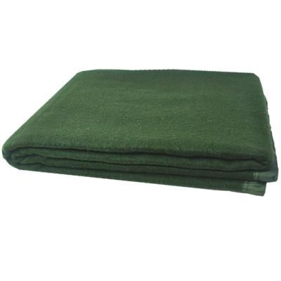 China Cheap Wholesale Army PHOENIX Anti-Pilling Blanket 5% Wool 95% Polyester Winter Heavy Solid Warm Green Oliver BLUE Satin Bound Edge en venta