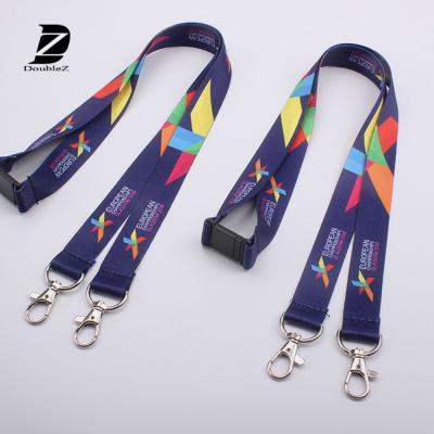 China Custom Satin ID Lanyard with Double Hook for sale