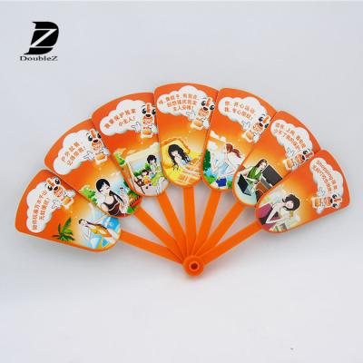 China Europe Cheapest Promotion PP Folding Hand Fans for sale