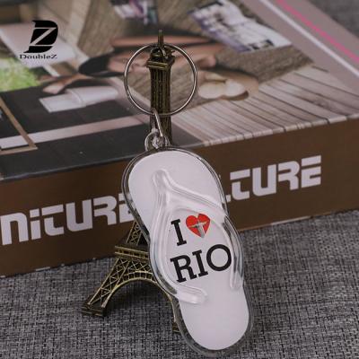 China Custom Plastic Key Chain Flip Flops Plastic Acrylic Key Chain for sale