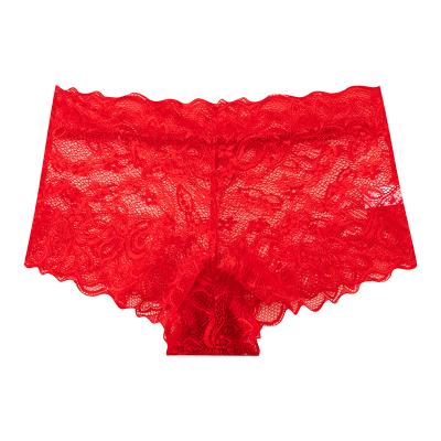 China Sexy Breathable Lace Lingeries Panties For Women High Quantity Customize Luxury Lace Boxer Panties for sale