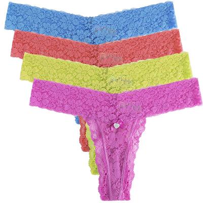 China Coral Pink Panties 90%Nylon 10%Elastane Cheap Breathable Wholesale Neon Lime Colors Thong Blue Lace Thong for sale