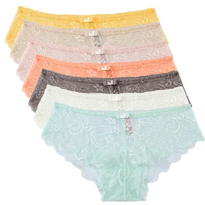 China OEM Breathable High Quality Daily Panties Color Spring Luxury Lace Hipster Briefs For Woman for sale