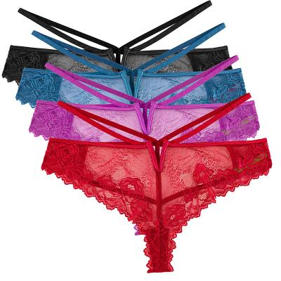 China Breathable Yarn Free Durable Cf V Lace Brief High Quality Women's Sexy Vacation Briefs For Women for sale