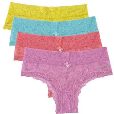 China Breathable High Quality Durable Custom Briefs Neon Colors Lace Up Boxer Braid Lace Boyshort 90%Nylon 10%Elastane for sale