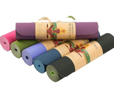 China Eco-friendly Yoga Mats Double Layer Strip Yoga Mat 4/6/8/10/15MM Thick for sale