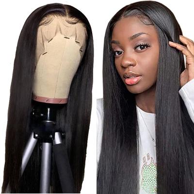 China Kinky Curly 30 Inch Brazilian Remy Hair Straight Human Hair Raw Unprocessed Human Hair Wig 13x4 13x6 HD LaceFrontal Unprocessed Wig For Black Women for sale