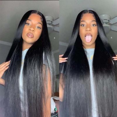 China Curly Raw Virgin Brazilian Hair 13x6 HD Lace Up Long Frontal Wig Vendor Hair 40 Inch Wigs For Black Women for sale