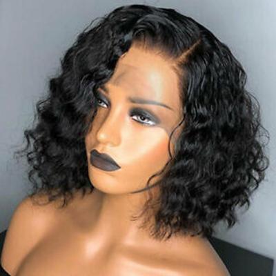 China Kinky Curl 13x4 HD Lace Up Raw Brazilian Deep Wave Bob Wigs Human Hair Lace Curly Kinky Short Front For Black Women Frontal Wigs for sale