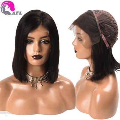 China Cheap Wholesale Straight Wave AFL Straight Wave Cheap Price Brazilian Hair 4x4 Short Lead Wig Human Hair Lace Front Wig Supplier for sale