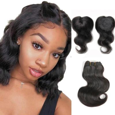 China Strengthen Weft Free Sample Cheap Raw Cuticle Aligned Brazilian Hair Extension Vendor Short Hair Bundles With Lace Closure for sale