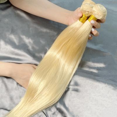 China Strengthen Blonde Peruvia Virgin Hair Bundles Wigs Wholesale Vendor Hair Extension Raw Straight Cuticle Aligned Weft 613 for sale