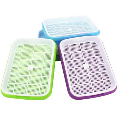 China Seedling Planting Home Kitchen DIY Bean Sprouts Culture Plastic Tray 3 Colors Hydroponics Seed Tray for sale