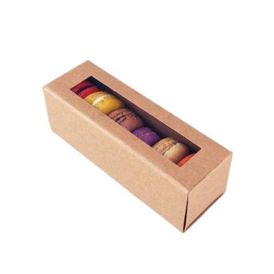 China Recycled Materials Custom Macaron Box Foldable Cookie Boxes With Divider Biodegradable Brown Recycled Kraft Paper Food Box for sale